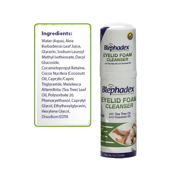 Buy Blephadex Eyelid Foam Cleanser Includes Tea Tree Oil & Coconut Oil